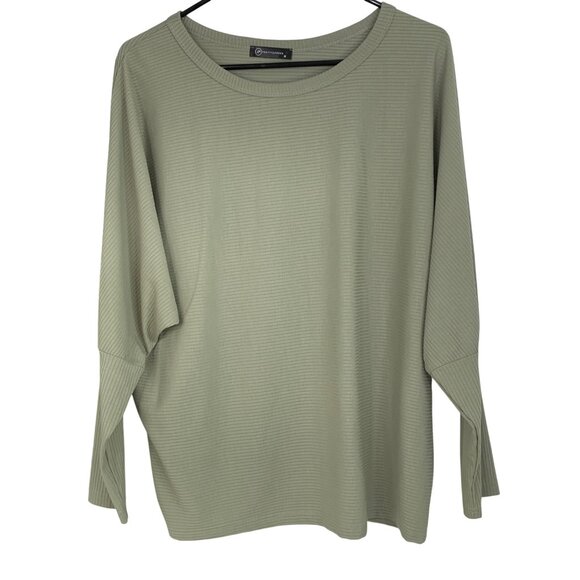 Womens Tops Lot H&M Black Swiss Dot & PrettyGarden Green Ribbed Dolman RZ10413 - Picture 10 of 11